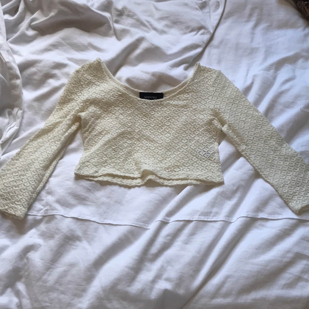 slightly off white / cream crochet croptop